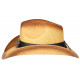 Chapeau Cowboy Marron Paille USA Country Ecusson Prestige Wyatt CHAPEAUX Nyls Création