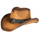 Chapeau Cowboy Marron Paille USA Country Medaille Prestige Wyatt CHAPEAUX Nyls Création