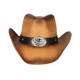 Chapeau Cowboy Marron Paille USA Country Medaille Prestige Wyatt CHAPEAUX Nyls Création