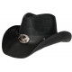 Chapeau Cowboy Noir Paille USA Country Ecusson Prestige Wyatt CHAPEAUX Nyls Création