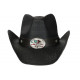 Chapeau Cowboy Noir Paille USA Country Ecusson Prestige Wyatt CHAPEAUX Nyls Création