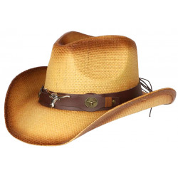 Chapeau Cowboy Marron Tete De Taureau Country Prestige Wrangler CHAPEAUX Nyls Création