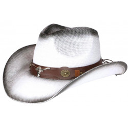 Chapeau Cowboy Blanc Tete De Taureau Argent Country Prestige Wrangler CHAPEAUX Nyls Création