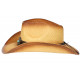 Chapeau Cowboy Marron et Turquoise en Paille Prestige Rodeo CHAPEAUX Nyls Création