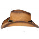 Chapeau Cowboy Marron et Turquoise en Paille Classe Prestige Rodeo CHAPEAUX Nyls Création