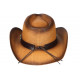 Chapeau Cowboy Marron et Turquoise en Paille Classe Prestige Rodeo CHAPEAUX Nyls Création