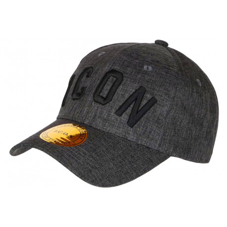 Casquette ICON Grise Foncee Chinee Classe Mode Lin Baseball Rylyk CASQUETTES Hip Hop Honour