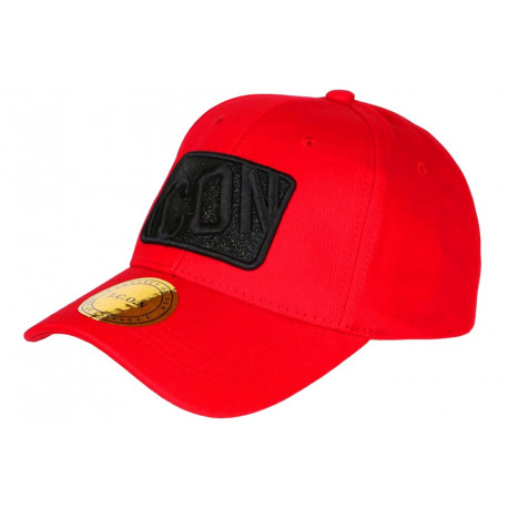 Casquette ICON Rouge et Noire Strass Streetwear Baseball Orka CASQUETTES Hip Hop Honour