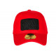 Casquette ICON Rouge et Noire Strass Streetwear Baseball Orka CASQUETTES Hip Hop Honour