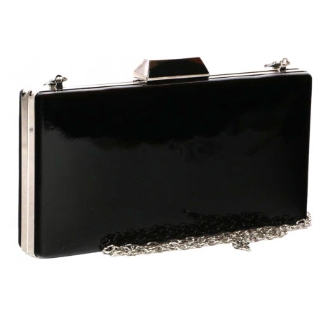 Minaudiere Vernis Noire Pochette Femme Mariage Chic Moea Pochette cérémonie Nyls Création