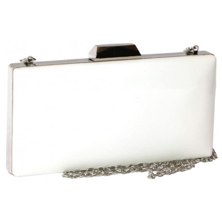 Minaudiere Vernis Blanche Pochette Femme Mariage Classe Moea Pochette cérémonie Nyls Création