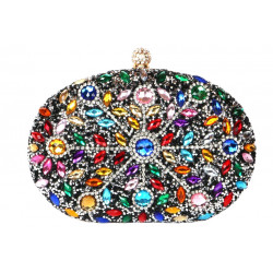 Pochette femme Cristal Noire Bleue Sac Clutch Minaudiere Strass Noella Pochette cérémonie Nyls Création