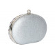 Pochette femme Cristal Argent Sac Clutch Minaudiere Strass Gris Noella Pochette cérémonie Nyls Création