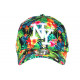 Casquette NY Orange et Verte Tropicale Fleurs Ananas Baseball Sunlight CASQUETTES Hip Hop Honour