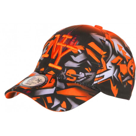 Casquette Enfant Orange et Grise Originale Streetwear Baseball Larsy 7 a 12 ans Casquette Enfant Hip Hop Honour