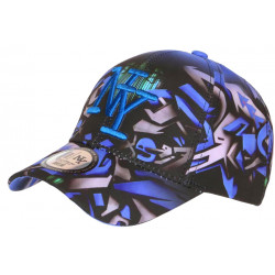 Casquette Enfant Bleue et Grise Originale Streetwear Baseball Larsy 7 a 12 ans Casquette Enfant Hip Hop Honour