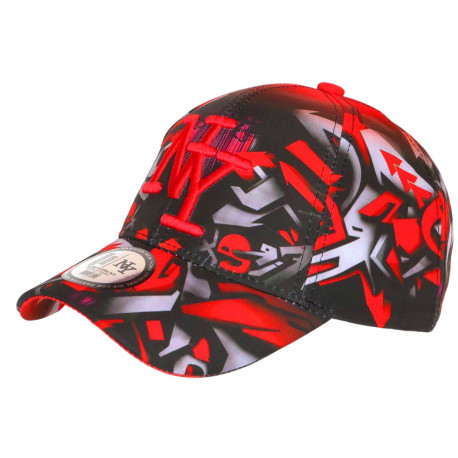 Casquette Enfant Rouge et Grise Originale Baseball Larsy 7 a 12 ans Casquette Enfant Hip Hop Honour