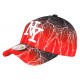 Casquette NY Rouge et Blanche Design Streetwear Baseball Eklyr CASQUETTES Hip Hop Honour