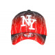 Casquette Enfant Rouge Blanche Print Original Eklyr NY Baseball 7 à 12 ans Casquette Enfant Hip Hop Honour