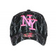 Casquette NY Noire et Rose Design Streetwear Baseball Eklyr CASQUETTES Hip Hop Honour