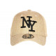 Casquette NY Beige Denim Chinee Classe Tendance Baseball Laxy CASQUETTES Hip Hop Honour