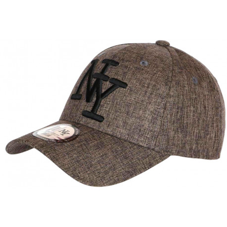 Casquette NY Marron Denim Chinee Classe Tendance Baseball Laxy CASQUETTES Hip Hop Honour