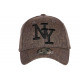 Casquette NY Marron Denim Chinee Classe Tendance Baseball Laxy CASQUETTES Hip Hop Honour