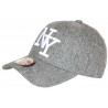 Casquette NY Grise Denim Chinee et Blanche Classe Baseball Laxy