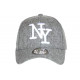 Casquette NY Grise Denim Chinee et Blanche Classe Baseball Laxy CASQUETTES Hip Hop Honour