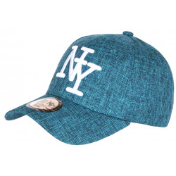 Casquette NY Bleu Turquoise Denim Chinee et Blanche Classe Laxy CASQUETTES Hip Hop Honour