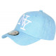 Casquette NY Bleu Ciel Chinée Denim et Blanche Classe Laxy CASQUETTES Hip Hop Honour