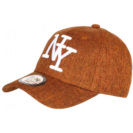 Casquette NY Orange Denim et Blanche Classe Baseball Laxy CASQUETTES Hip Hop Honour