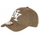 Casquette NY Marron Denim Chinee et Blanche Tendance Baseball Laxy CASQUETTES Hip Hop Honour