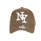 Casquette NY Marron Denim Chinee et Blanche Tendance Baseball Laxy CASQUETTES Hip Hop Honour