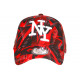 Casquette NY Rouge et Noire Streetwear Originale Baseball Daska CASQUETTES Hip Hop Honour