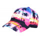 Casquette Los Angeles Bleue Rose Palmiers Tropical Night CASQUETTES Hip Hop Honour