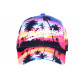 Casquette Los Angeles Bleue Rose Palmiers Tropical Night CASQUETTES Hip Hop Honour