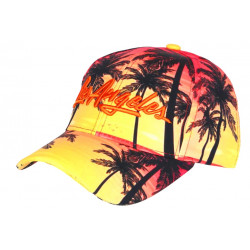 Casquette Enfant Orange et Rouge Los Angeles Tropical Dream 7 à 11 ans Casquette Enfant Hip Hop Honour