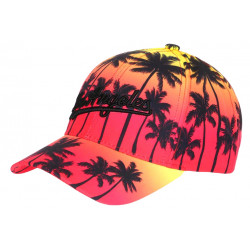 Casquette Enfant Rouge et Jaune Los Angeles Tropical Sunrise 7 à 11 ans Casquette Enfant Hip Hop Honour