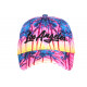 Casquette Los Angeles Rose et Jaune Palmiers Tropical Sunrise Baseball CASQUETTES Hip Hop Honour