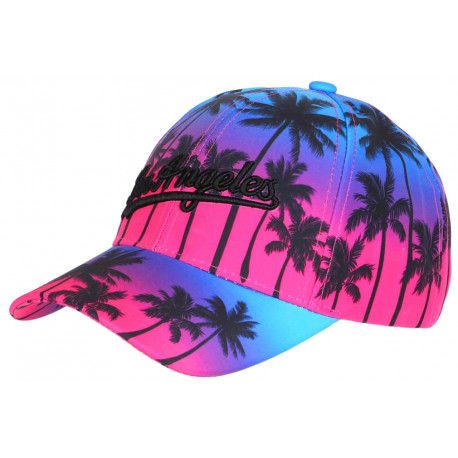 Casquette Los Angeles Bleue et Rose Fashion Tropical Sunrise Baseball CASQUETTES Hip Hop Honour