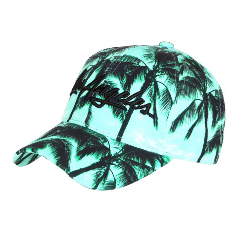 Casquette Los Angeles Verte et Noire Palmiers Tropicale Boreal Baseball CASQUETTES Hip Hop Honour