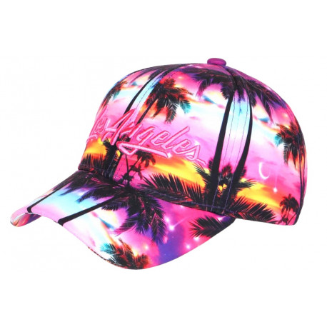 Casquette Los Angeles Rose et Violette Tropicale Sunshine Baseball CASQUETTES Hip Hop Honour