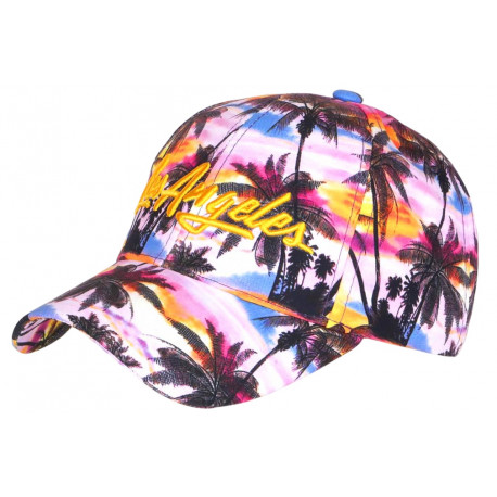 Casquette Los Angeles Jaune et Violette Tropicale Sunshine Baseball CASQUETTES Hip Hop Honour