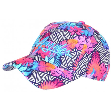 Casquette Enfant Bleue Fleurs Roses Los Angeles Boreal 7 à 11 ans Casquette Enfant Hip Hop Honour