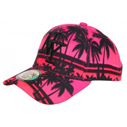 Casquette Enfant Rose et Noire Palmiers Baseball NY Tropyk 7 a 12 ans Casquette Enfant Hip Hop Honour