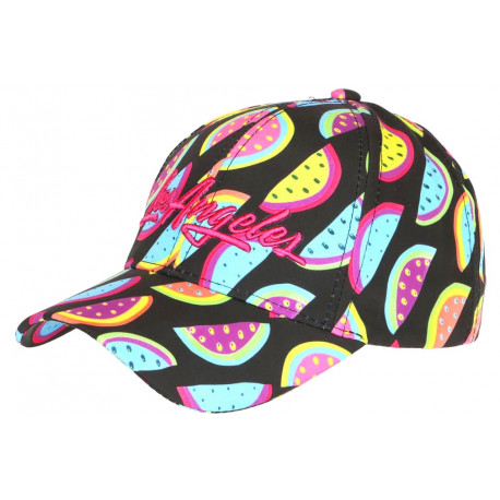 Casquette Los Angeles Noire et Rose Originale Tropicale Fruitus CASQUETTES Hip Hop Honour