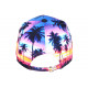 Casquette Miami Bleue Rose Palmiers Tropical Night Baseball CASQUETTES Hip Hop Honour