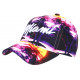 Casquette Miami Violette Jaune Palmiers Tropical Night Baseball CASQUETTES Hip Hop Honour