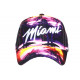 Casquette Miami Violette Jaune Palmiers Tropical Night Baseball CASQUETTES Hip Hop Honour